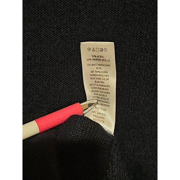 ALT Bella Swan Twilight Tahari Merino Wool Women Cardigan XL Dark Blue Button-up - Picture 6 of 9